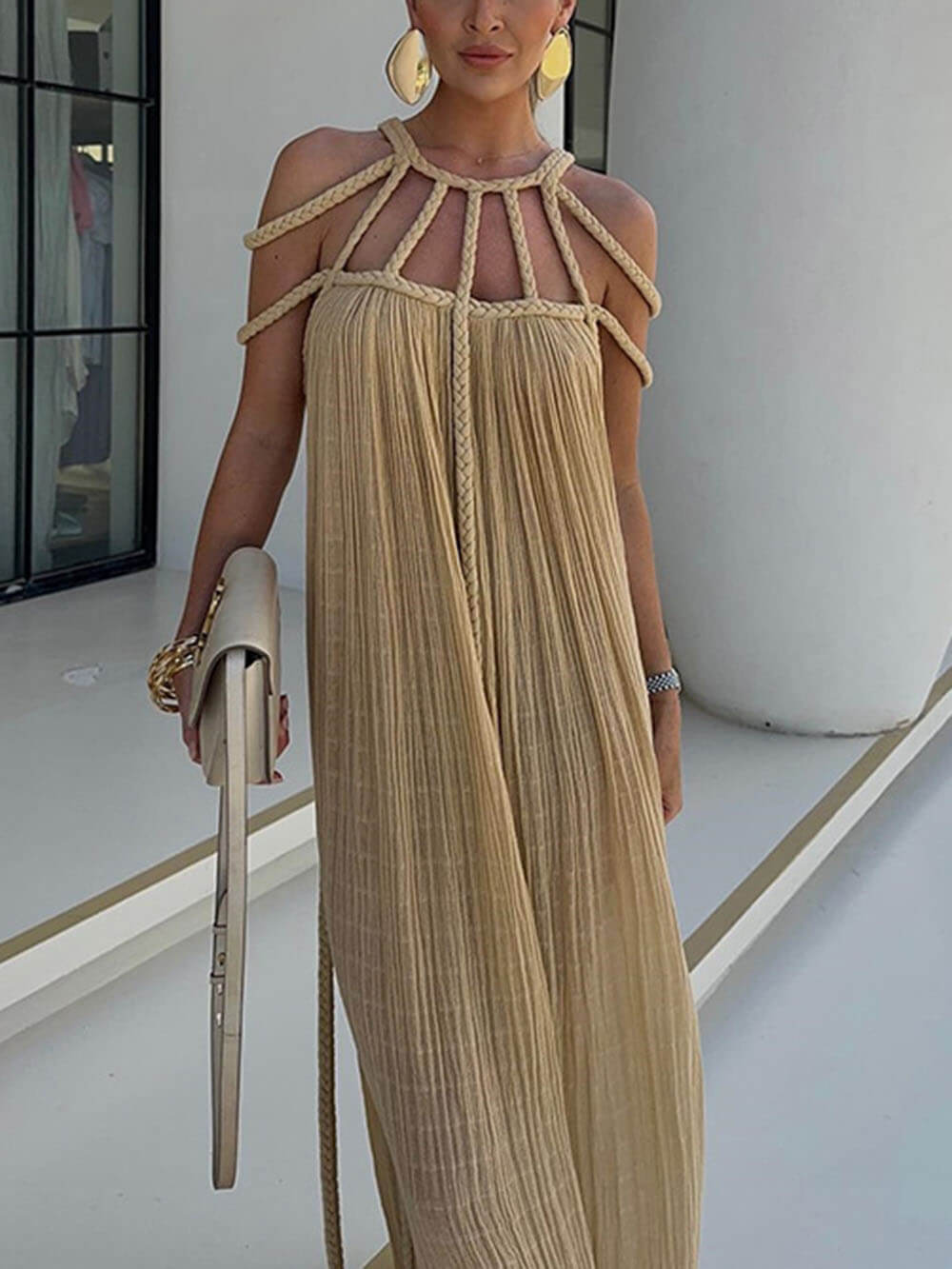 Norah | Cover Up Draped Braids Maxi Dress
