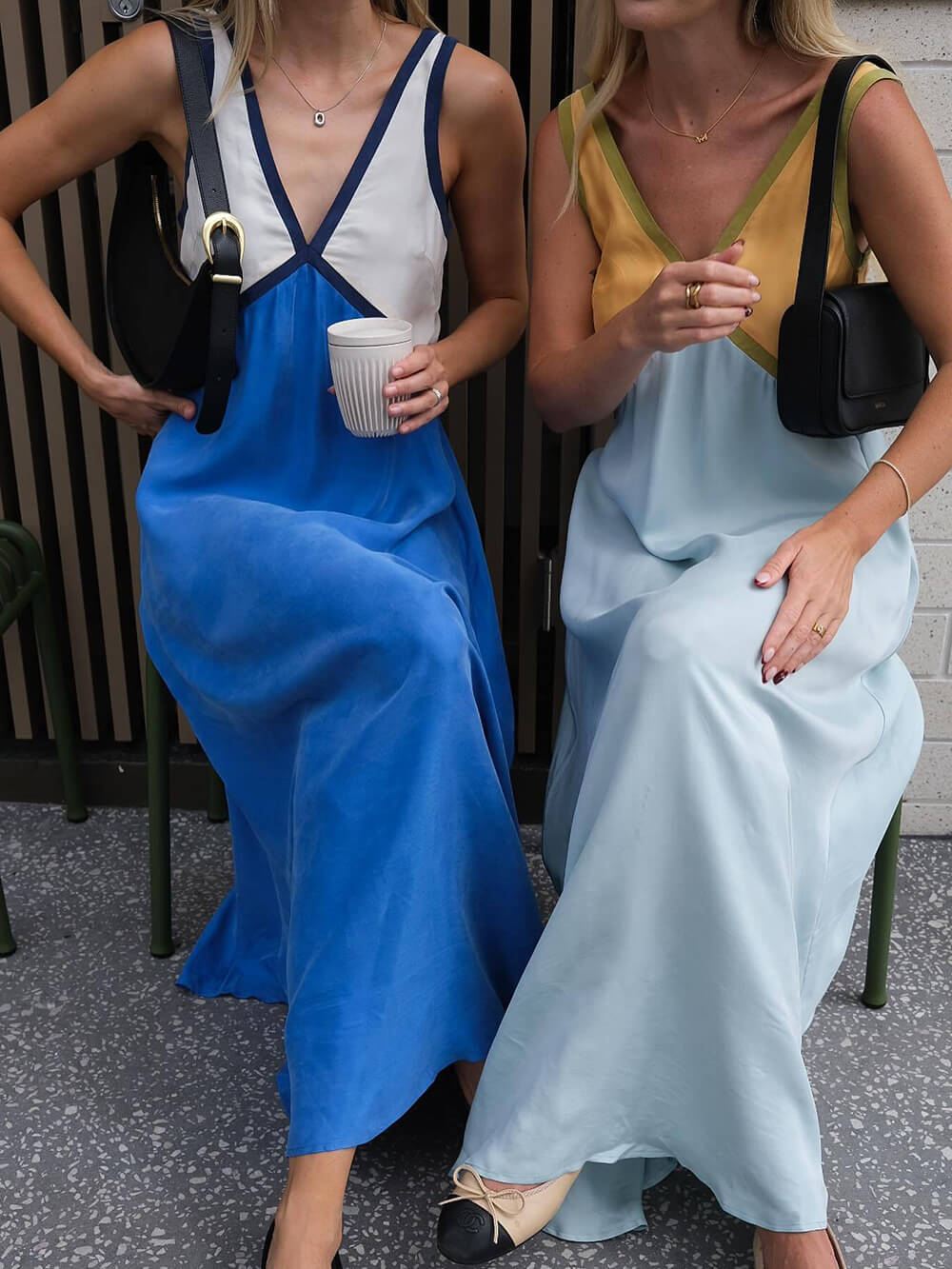 Kimberly | V-neck Contrasting Color Splicing Chic Dress