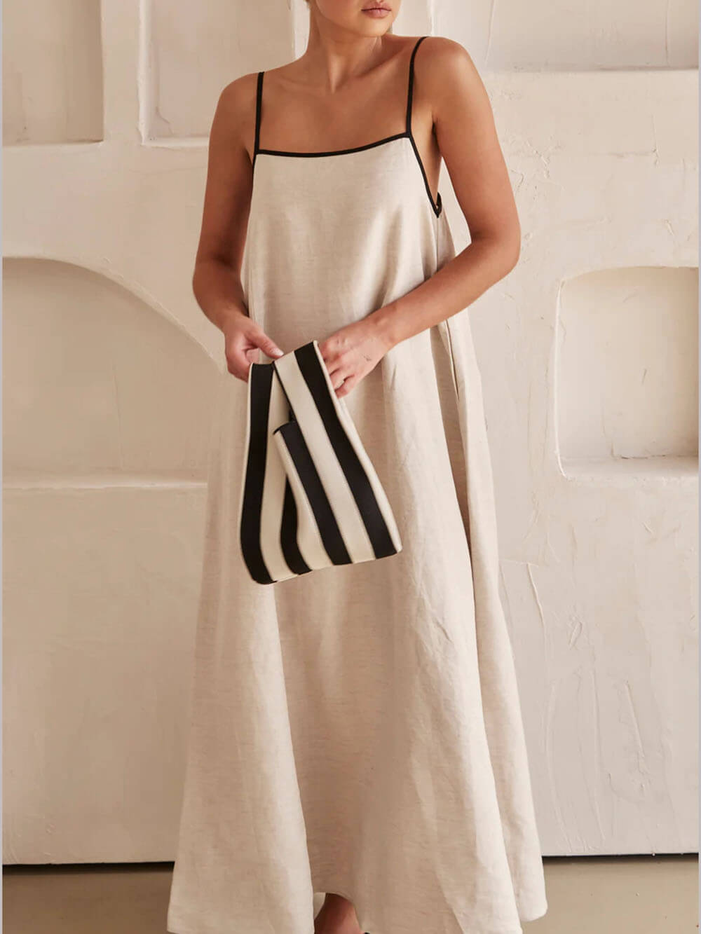Fiona | A-line Summer Vibe Contrasting Suspender Dress