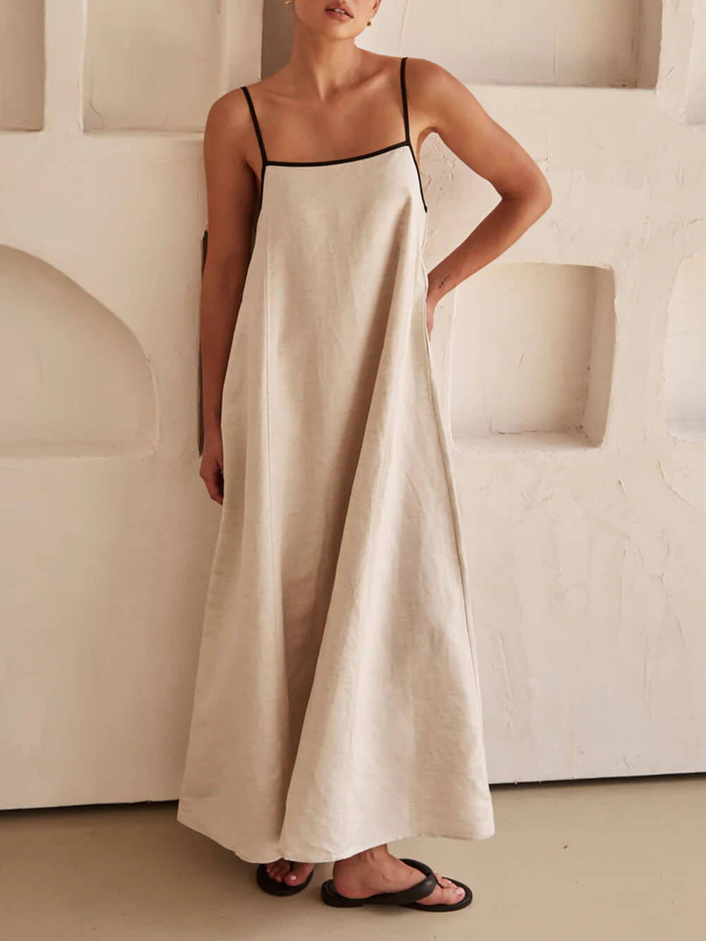 Fiona | A-line Summer Vibe Contrasting Suspender Dress