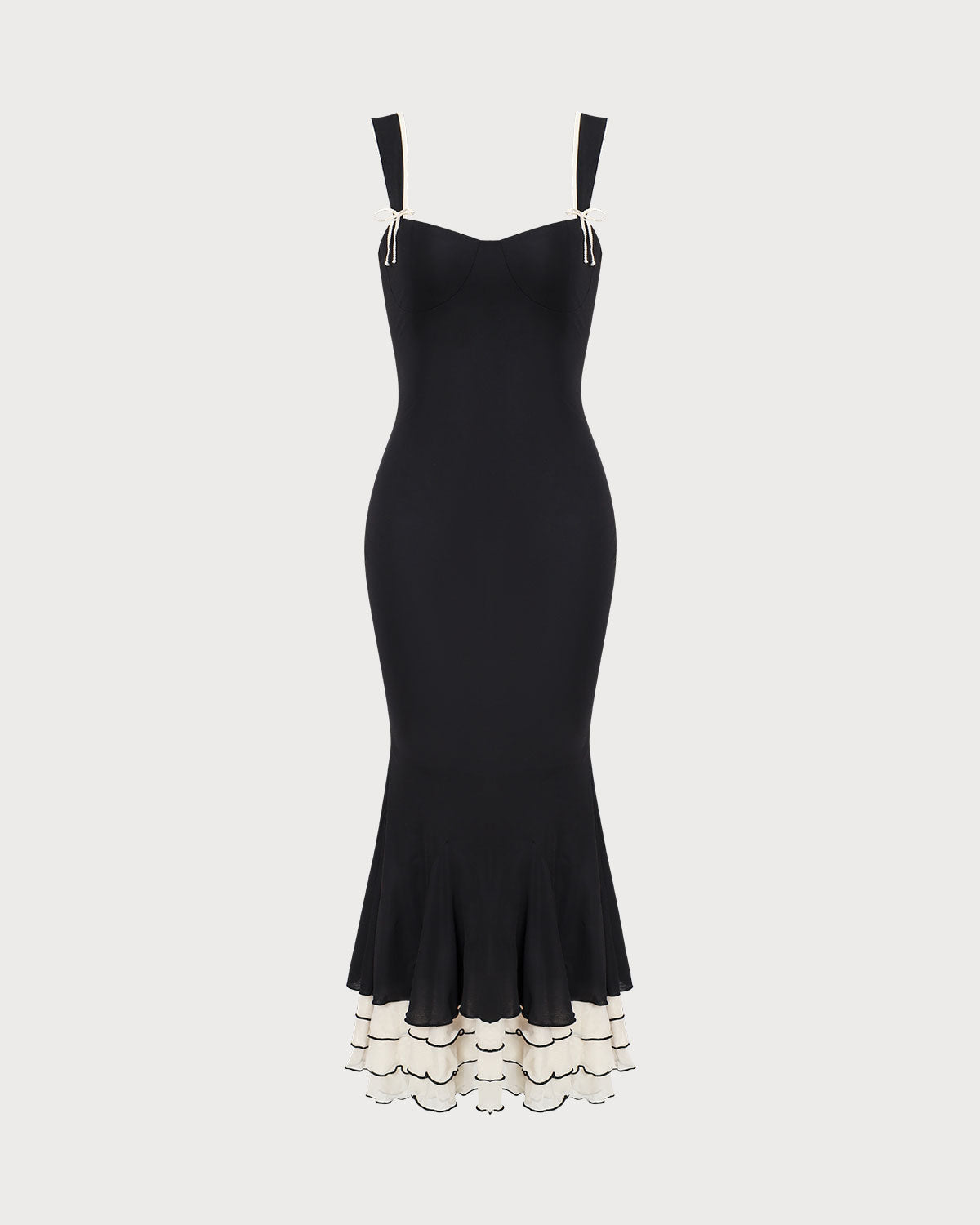 Esmeralda | The Black Sweetheart Neck Bodycon Slip Maxi Dress