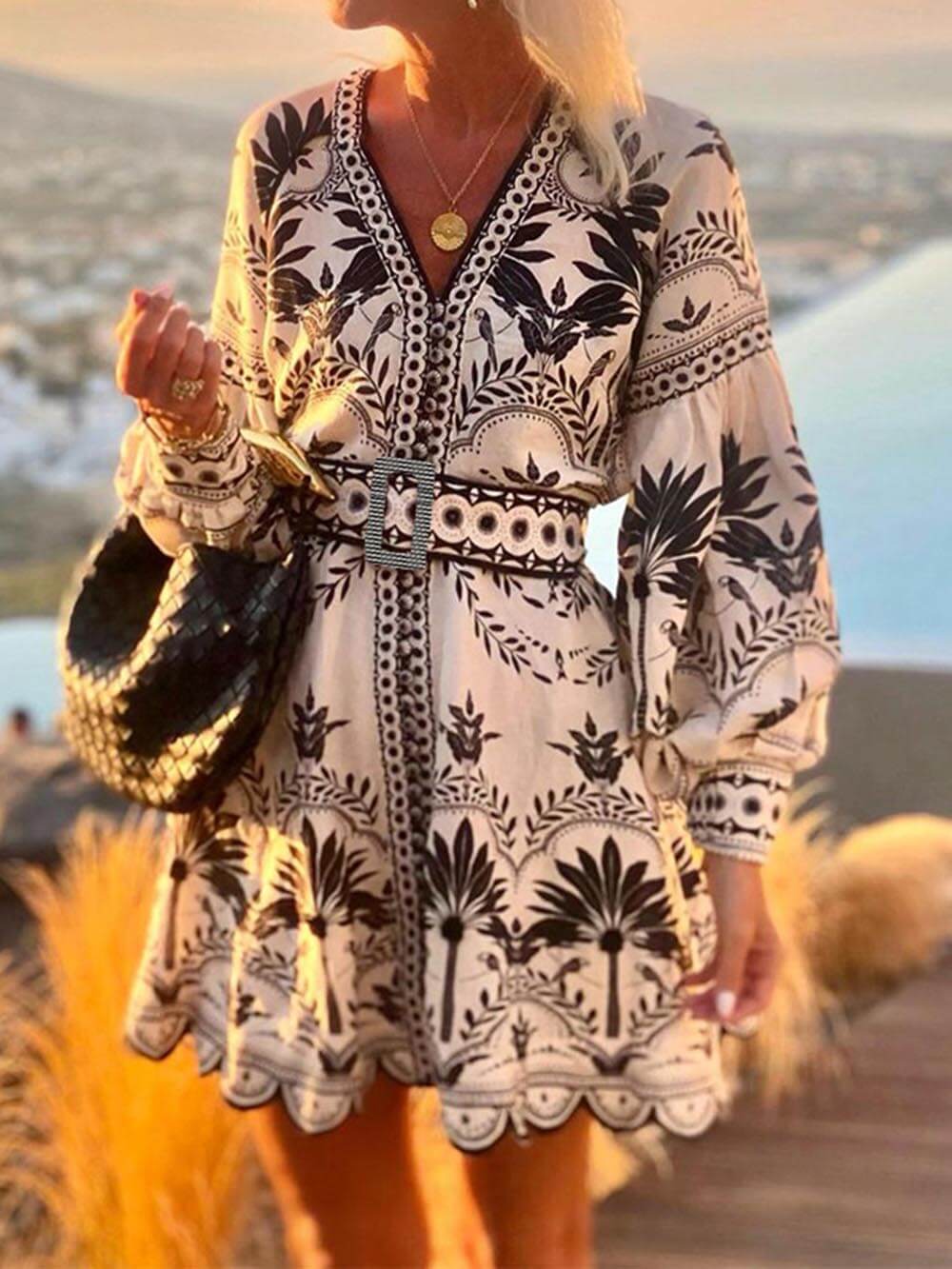 Bianca | Fashion Printed Beach Loose Mini Dress