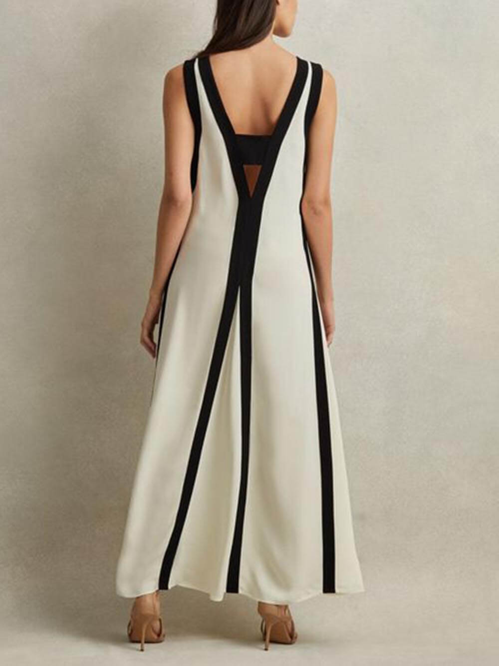 Remi | Colorblock Reversible Style A-Line Maxi Dress