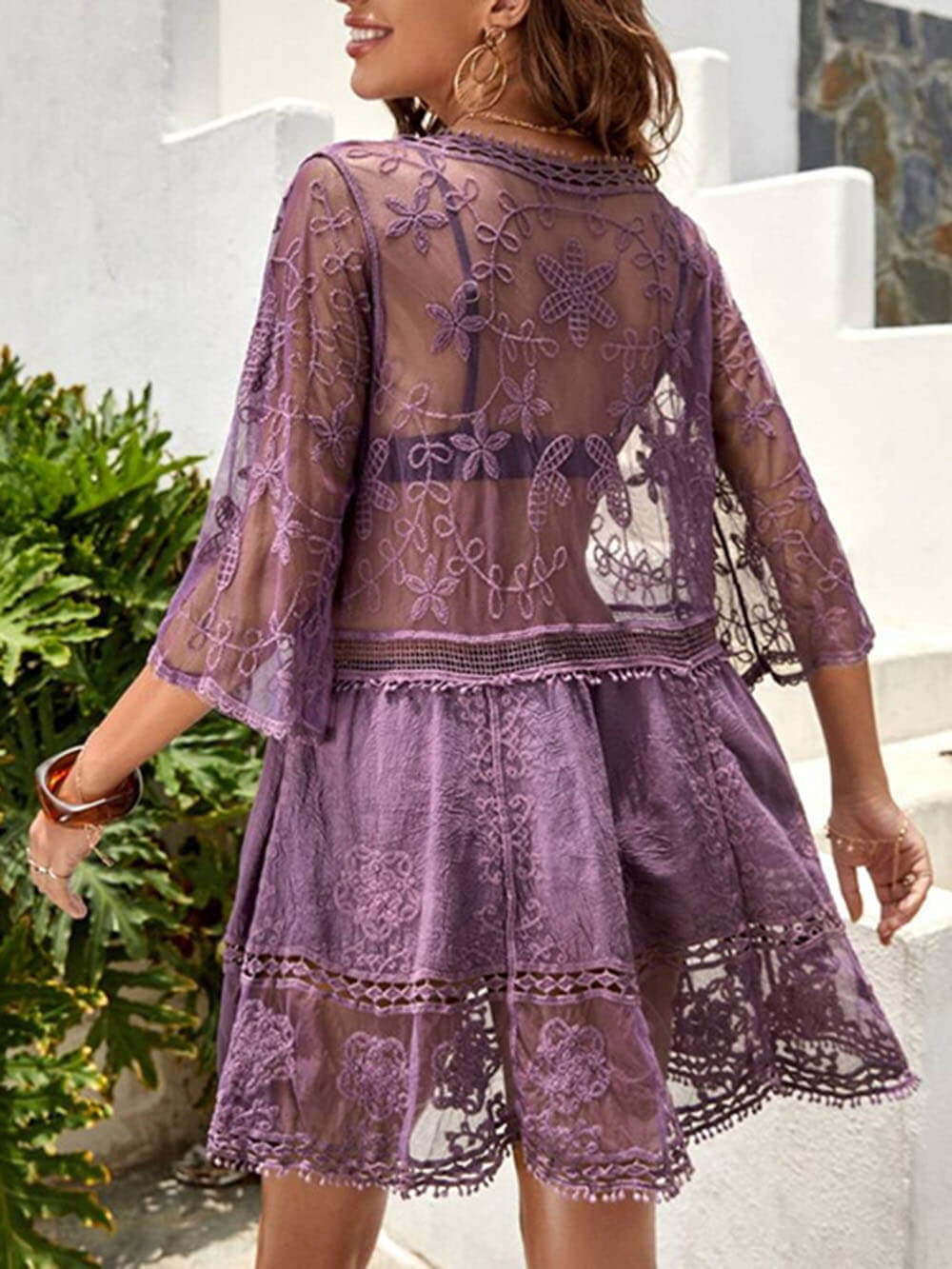 Thea | Loose Lace Beach Vacation Bikini Cover-Up Dress