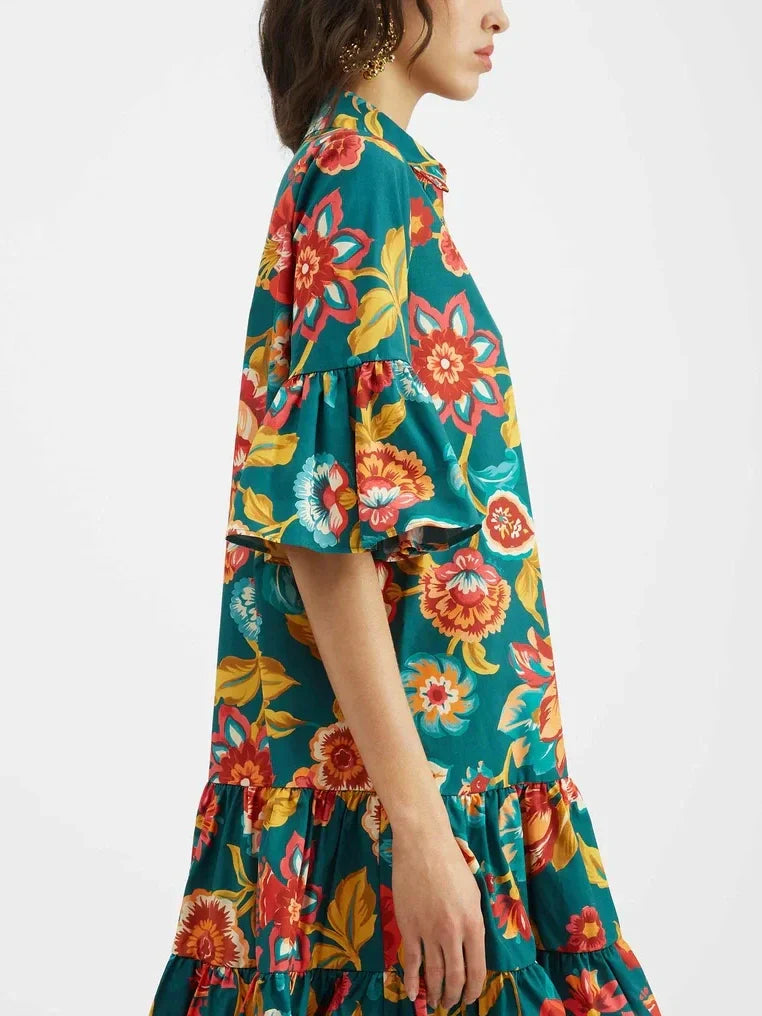 Stella | Unique Flora Print Mini Dress
