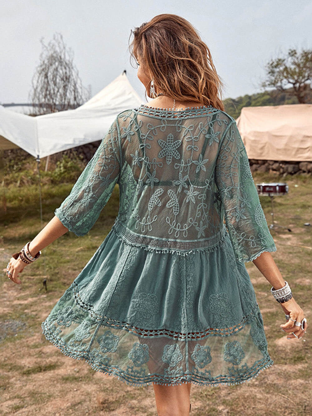 Thea | Loose Lace Beach Vacation Bikini Cover-Up Dress