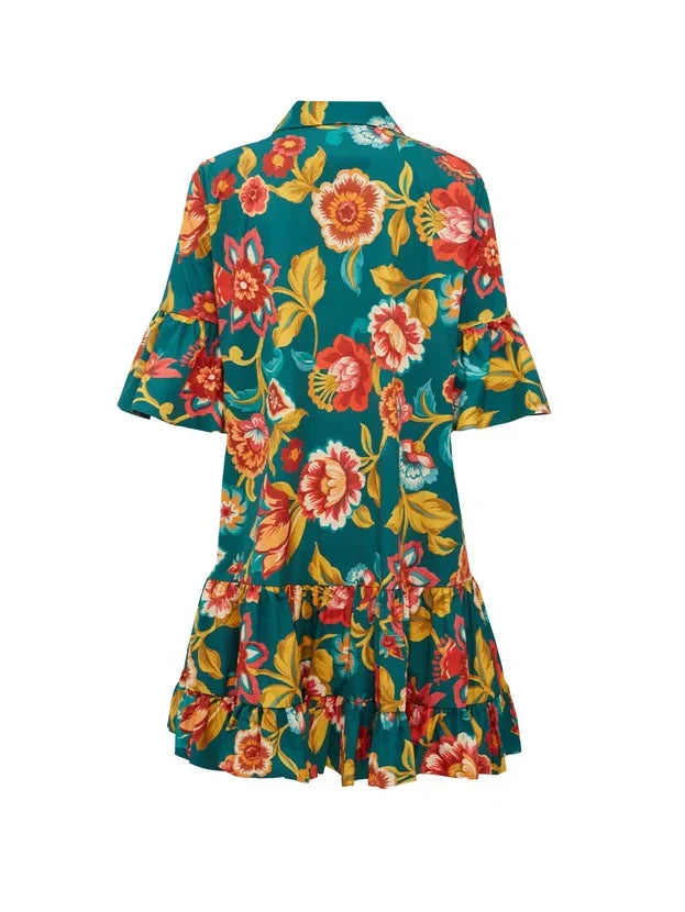 Stella | Unique Flora Print Mini Dress