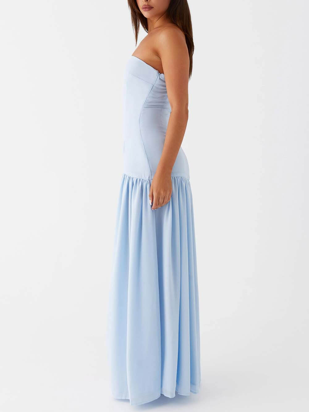 Melody | Exquisite Backless Pleats Strapless Maxi Dress