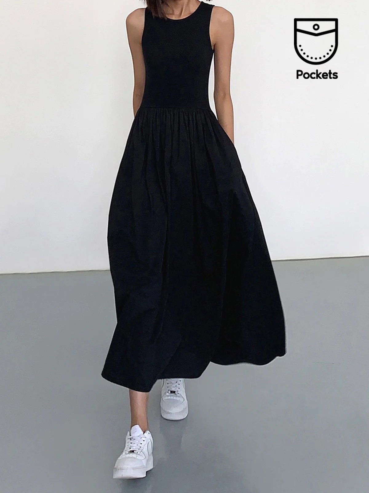 Aisha | Leisure Crew Neck Long Dress