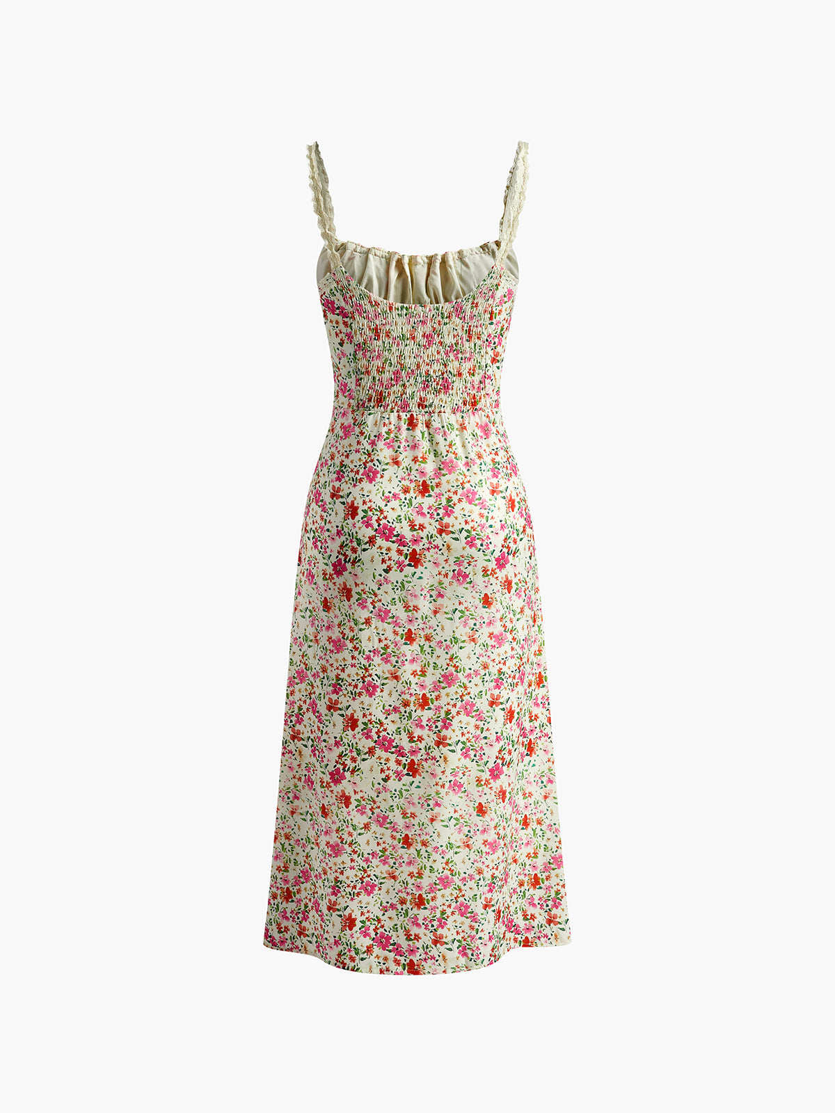 Francesca | Floral Print Trim Cami Midi Dress