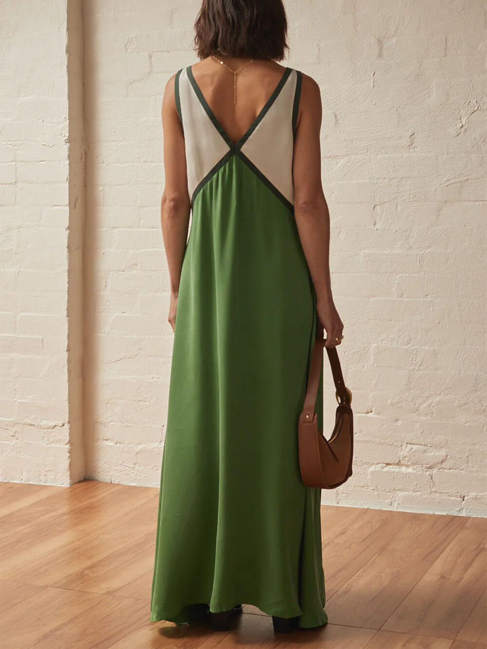 Kimberly | V-neck Contrasting Color Splicing Chic Dress