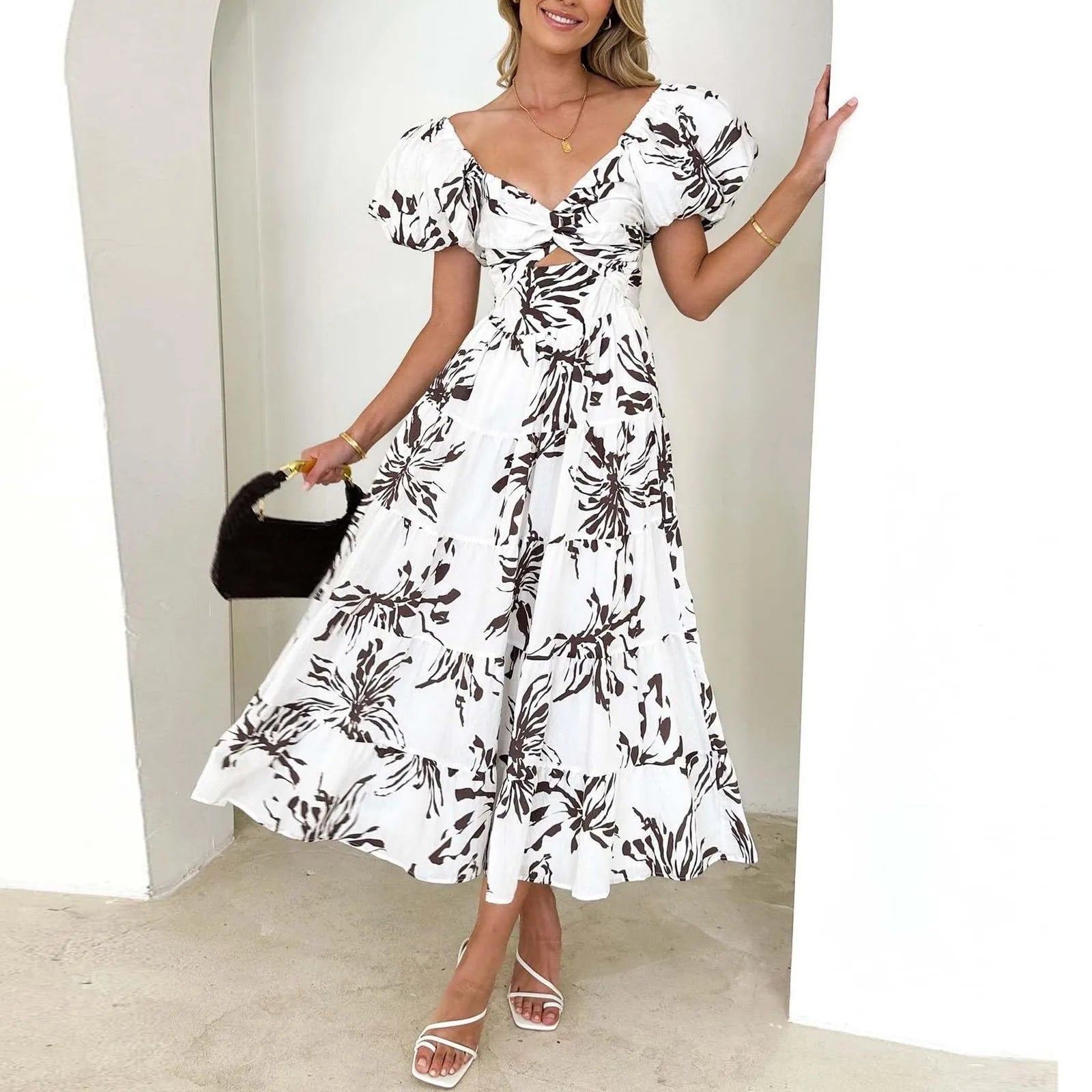 Mira | V-Neck Floral Formal Maxi Dress