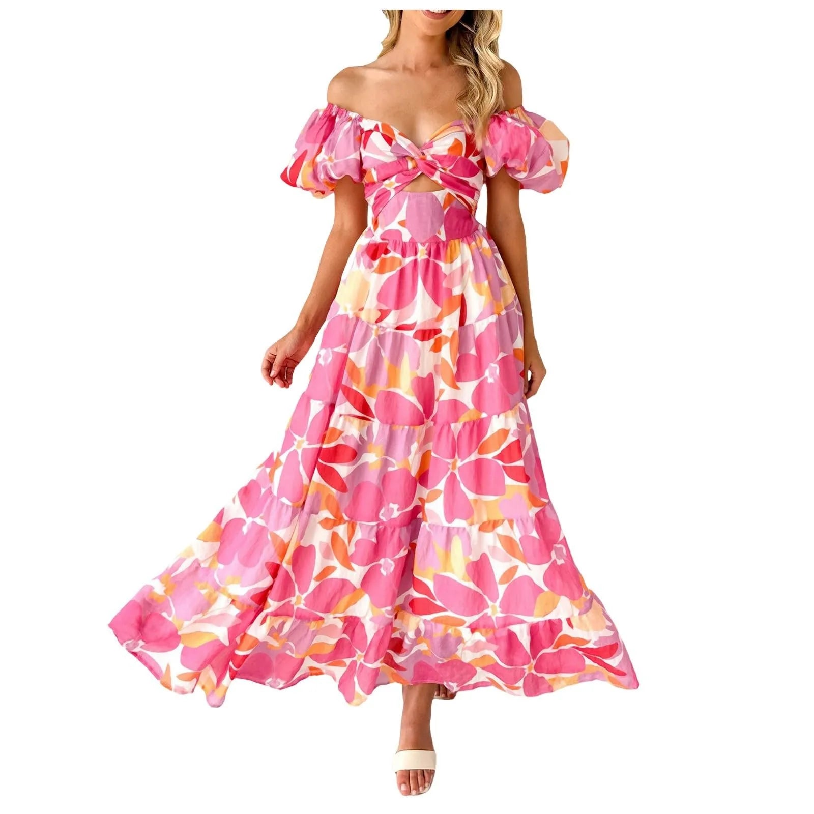 Mira | V-Neck Floral Formal Maxi Dress