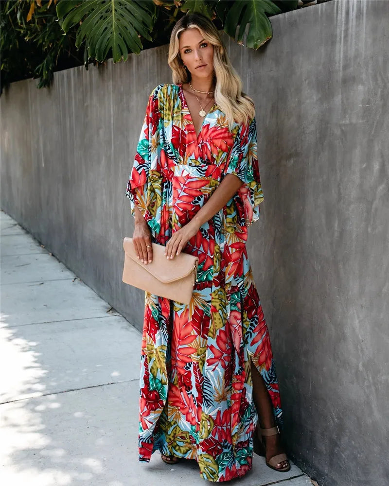Noa | Plus Size Floral Kimono Maxi Dress
