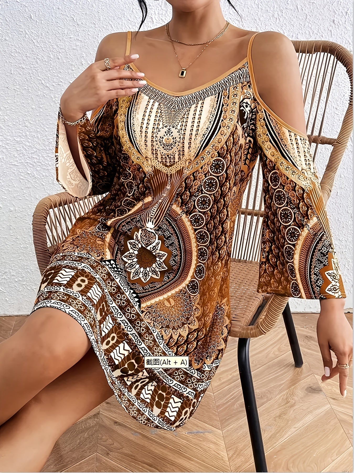 Ophelia | Bohemian Printed Tunic Dress