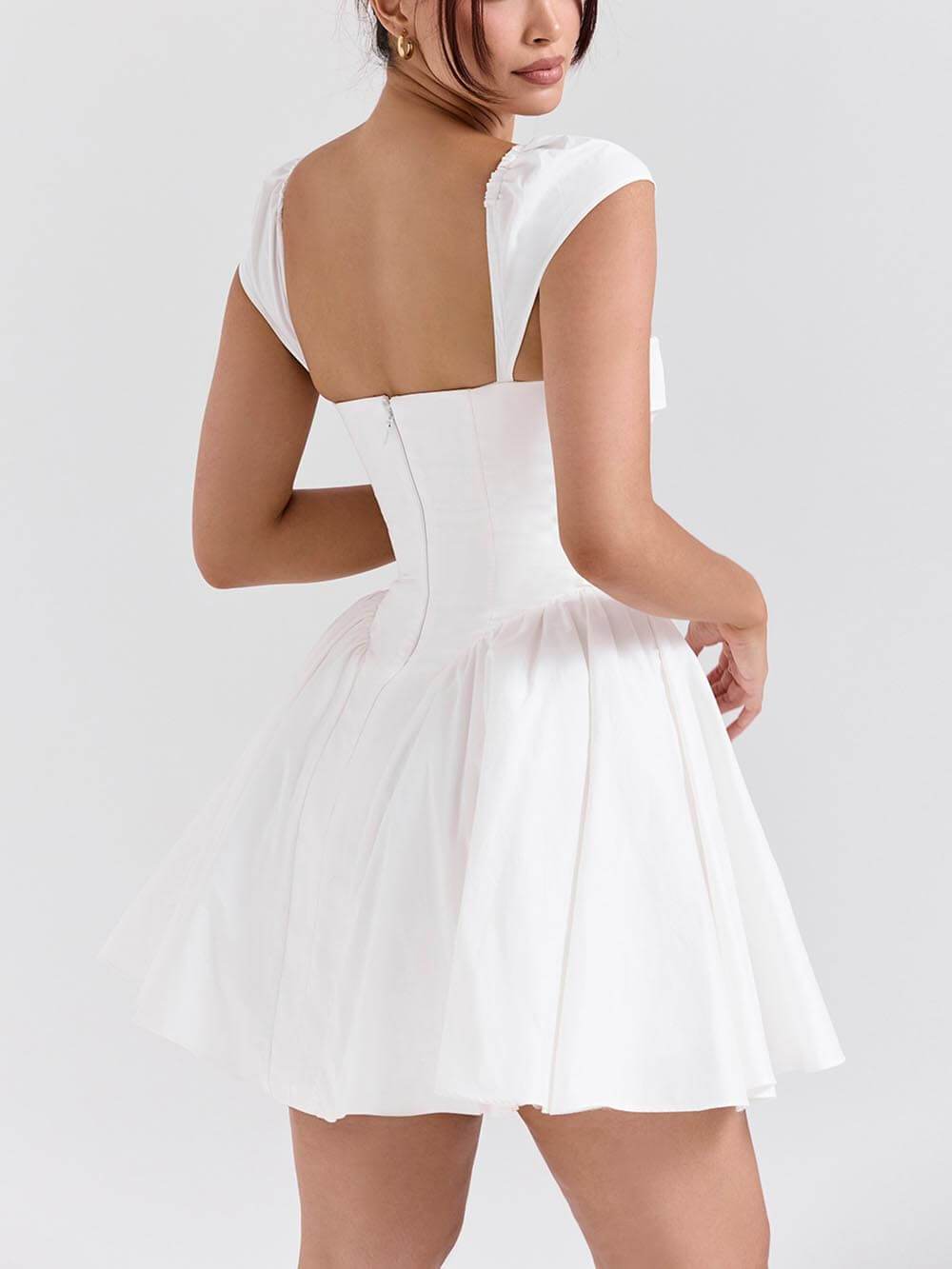 Sarah | Exquisite V-Neck Pleated Waist Mini Dress