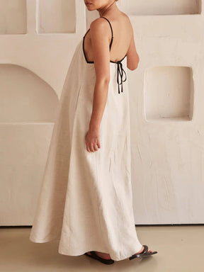Fiona | A-line Summer Vibe Contrasting Suspender Dress