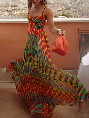 Ariella | Elegant Personalized Painted Print A-Line Maxi Dress