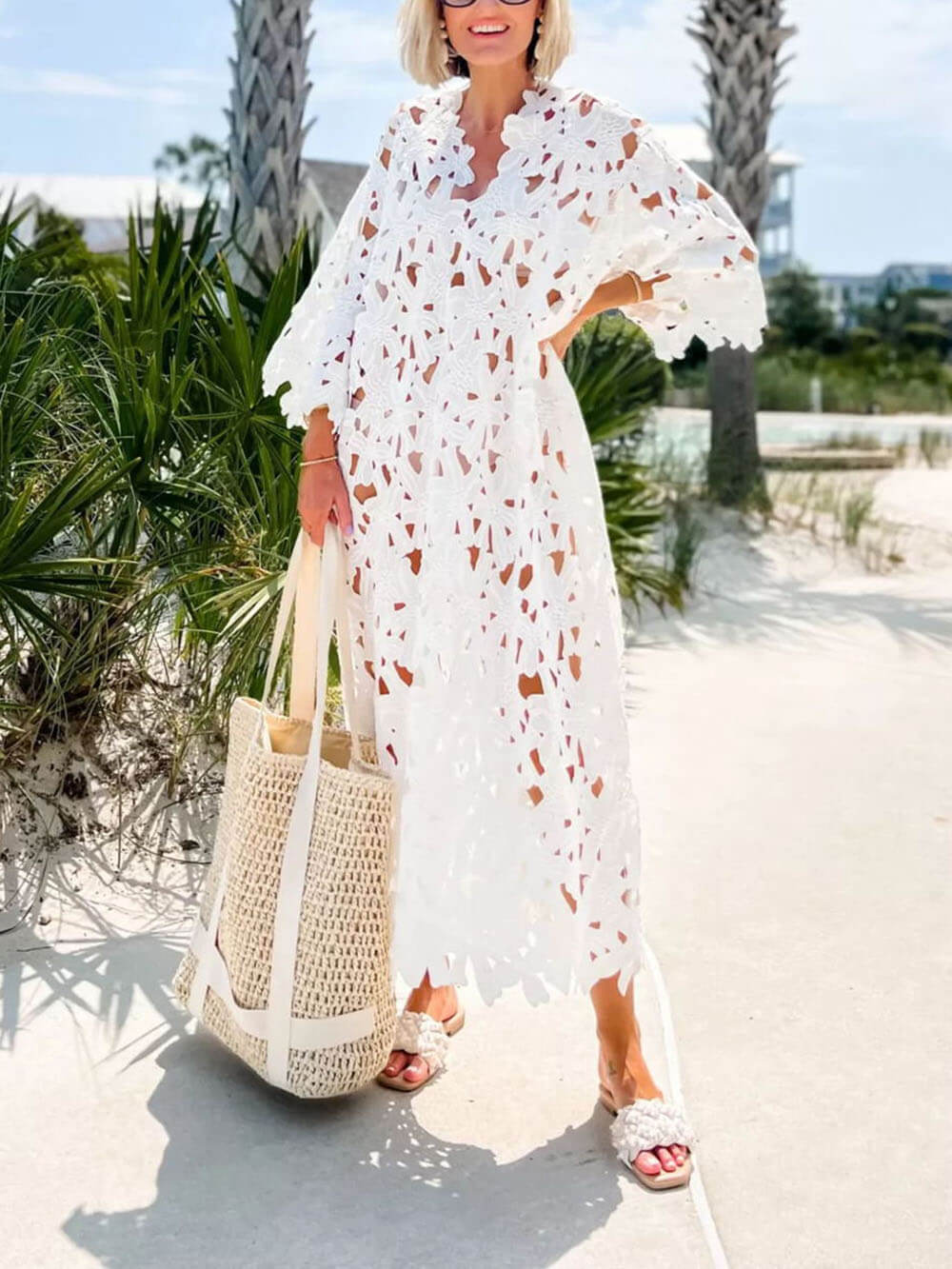 Kylie | Cover Up Lace Beach Midi Dress