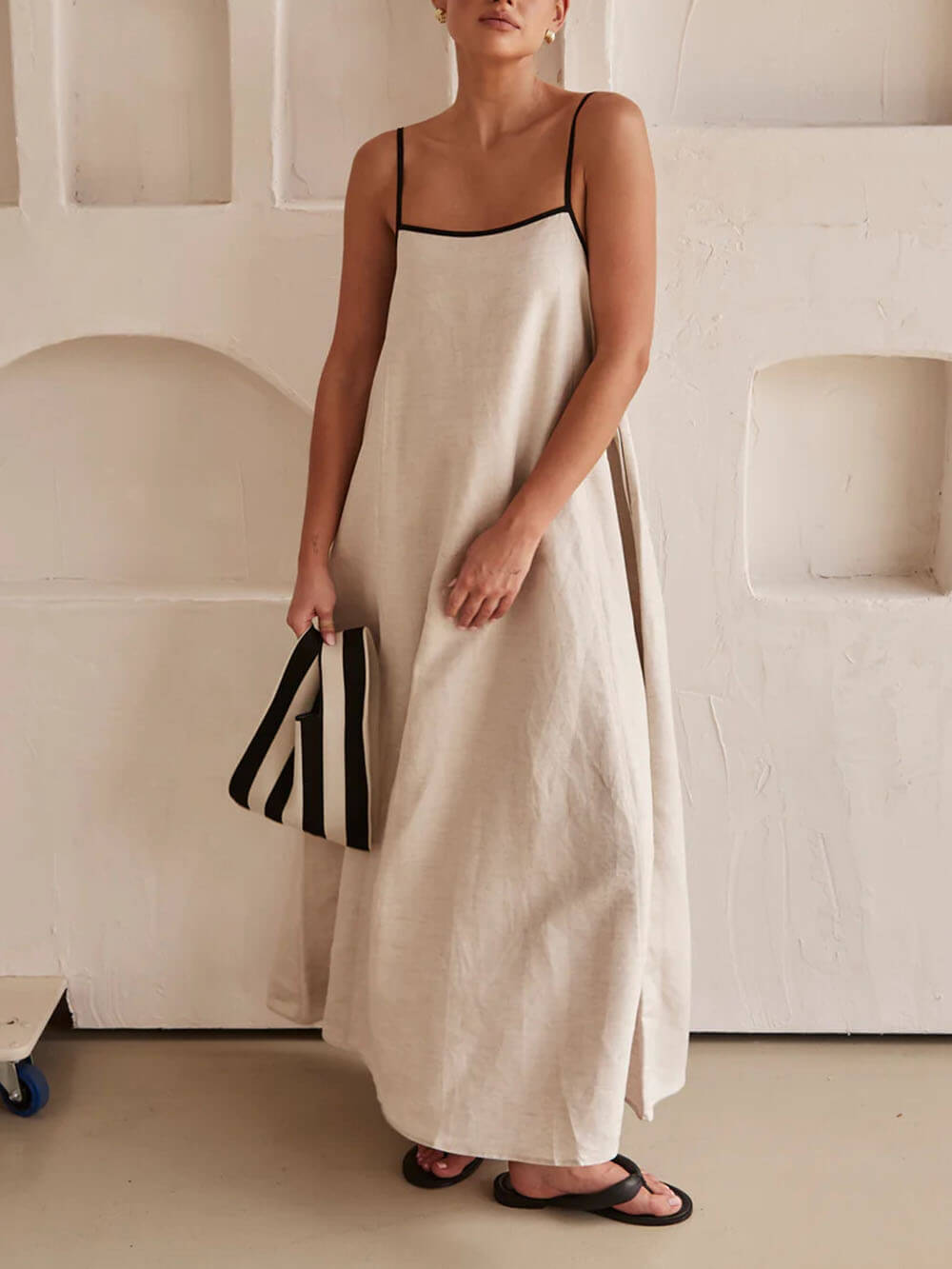 Fiona | A-line Summer Vibe Contrasting Suspender Dress