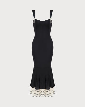 Esmeralda | The Black Sweetheart Neck Bodycon Slip Maxi Dress