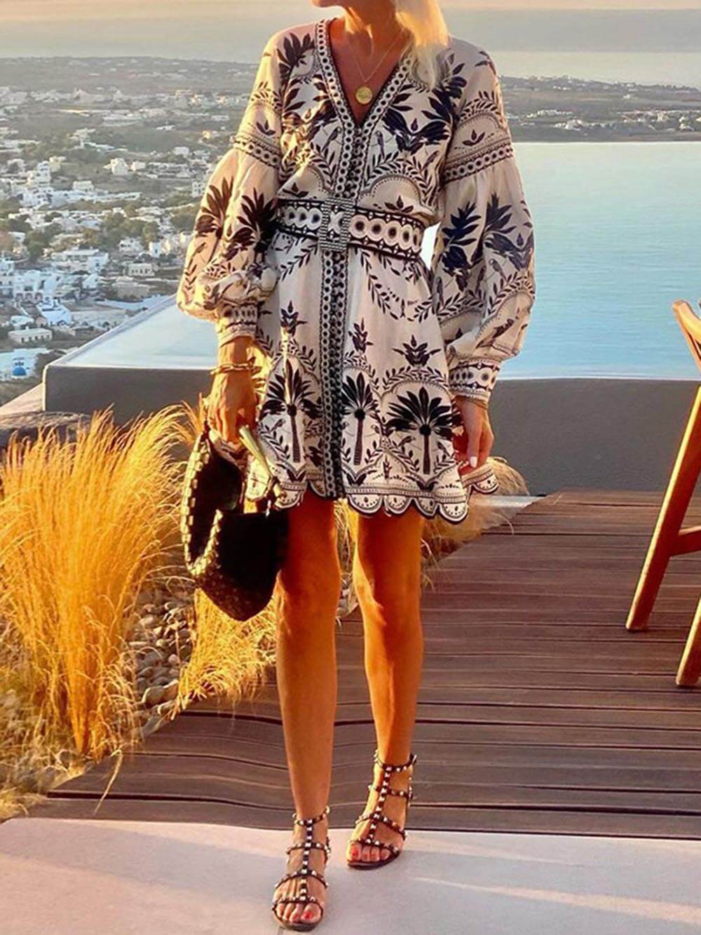 Bianca | Fashion Printed Beach Loose Mini Dress