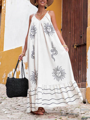 Stephanie | Unique Ethnic Under The Sun Printed V-Neck Dress