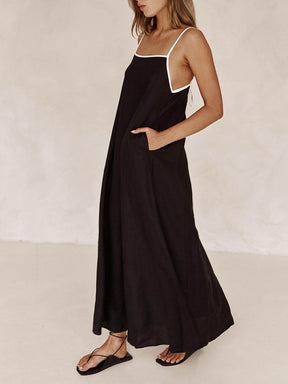 Fiona | A-line Summer Vibe Contrasting Suspender Dress