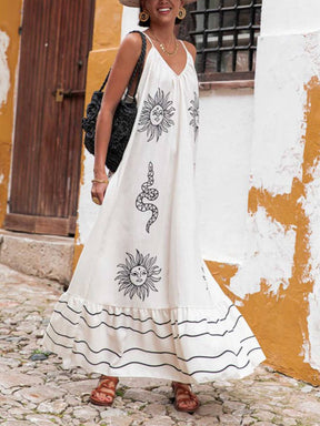 Stephanie | Unique Ethnic Under The Sun Printed V-Neck Dress