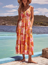 Hallie | Sleeveless Sea Charm Pleated Stretch Chest Print Cami Dress