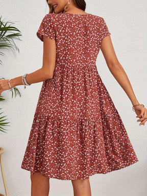 Callista - Floral Crew Neck Dress