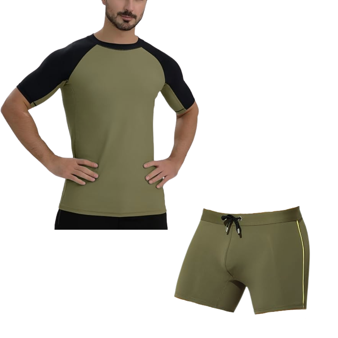 2-Piece Swimwear Set for Men – UV Shirt & Trunks