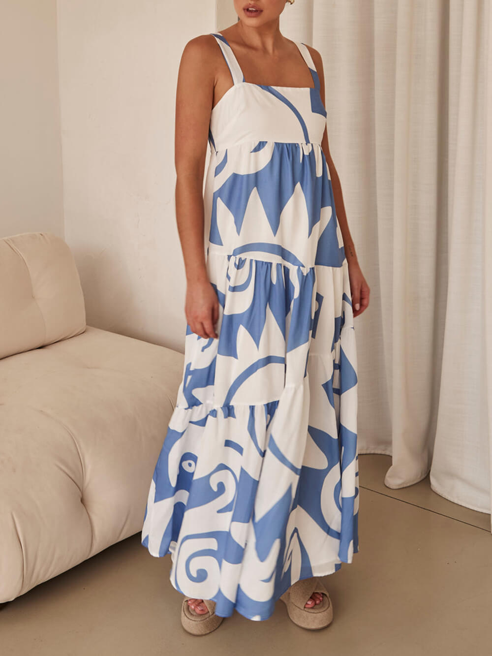 Alexandra | Enchanting Geometric Print Maxi Dress