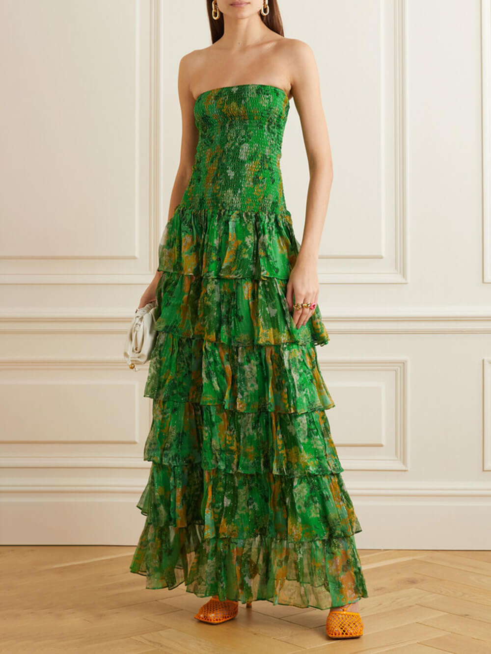 Myla | Strapless Layered Bandeau Floral Print Maxi Dress