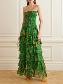 Myla | Strapless Layered Bandeau Floral Print Maxi Dress