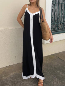 Heidi | Suspender Colorblock Midi Dress