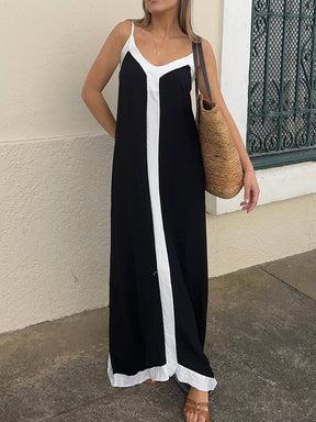 Heidi | Suspender Colorblock Midi Dress