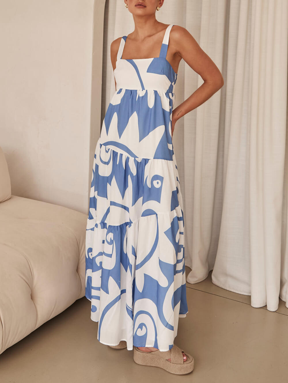 Alexandra | Enchanting Geometric Print Maxi Dress