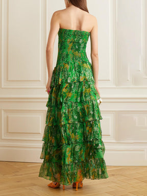 Myla | Strapless Layered Bandeau Floral Print Maxi Dress