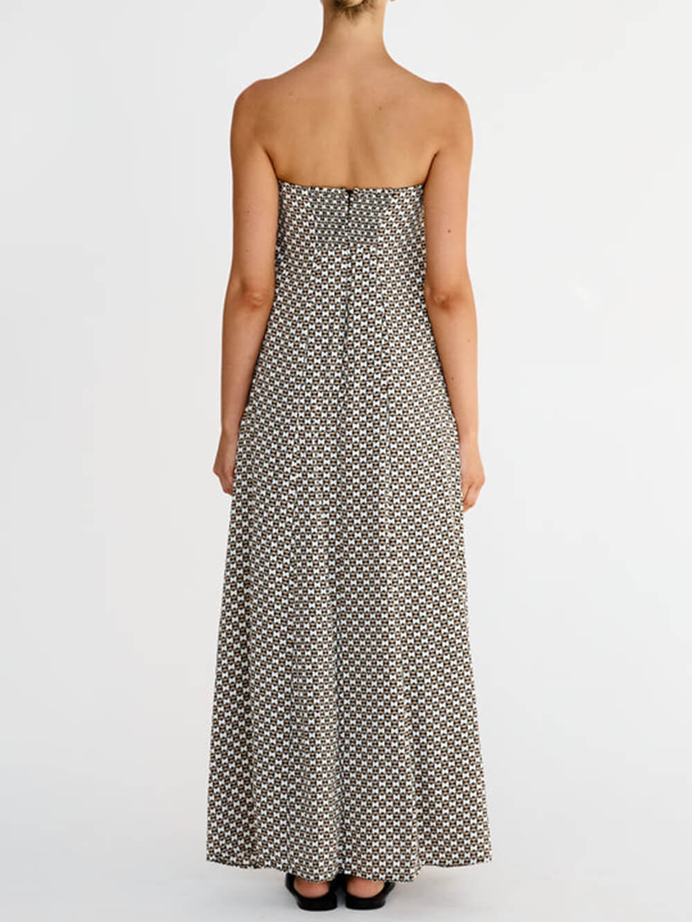 Gabriela | Bohemian Diamond Print Maxi Dress