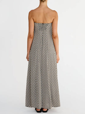 Gabriela | Bohemian Diamond Print Maxi Dress