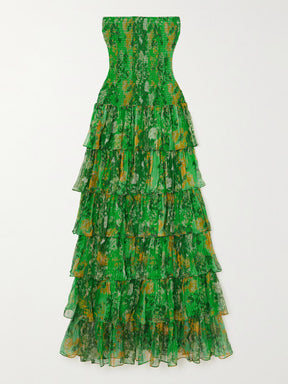 Myla | Strapless Layered Bandeau Floral Print Maxi Dress