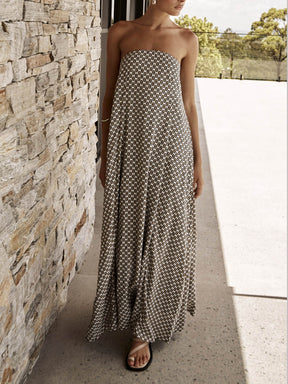 Gabriela | Bohemian Diamond Print Maxi Dress