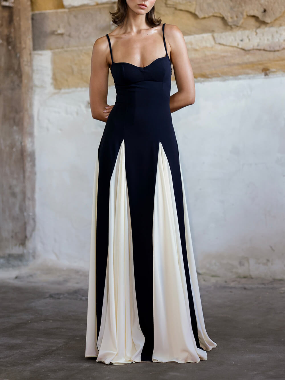 Brianna | Elegance Panelled Tulle A-line Slip Maxi Dress