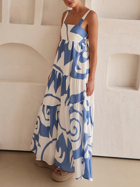 Alexandra | Enchanting Geometric Print Maxi Dress