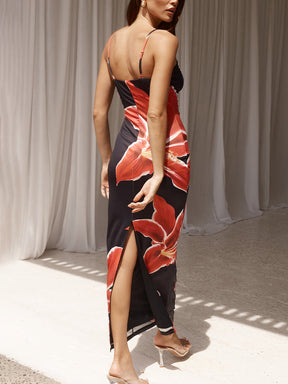 Faith | Abstract Unforgettable Floral Print Maxi Dress