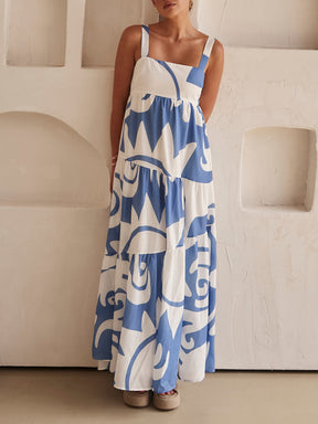 Alexandra | Enchanting Geometric Print Maxi Dress