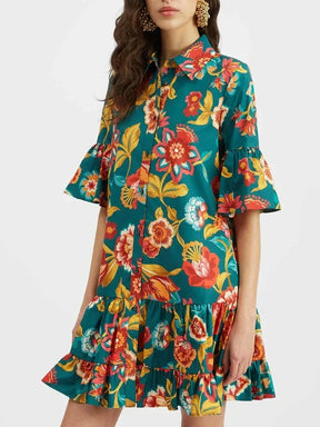 Stella | Unique Flora Print Mini Dress