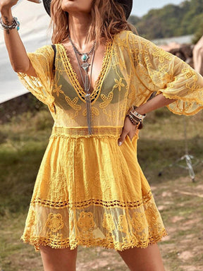 Thea | Loose Lace Beach Vacation Bikini Cover-Up Dress