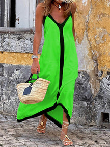 Heidi | Suspender Colorblock Midi Dress